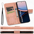 Откидной чехол для Xiaomi Poco F7 Pro, Butterfly, розовый rose gold