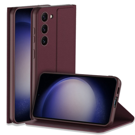 Откидной чехол для Samsung Galaxy S23 Plus, GKK Leather, бордовый