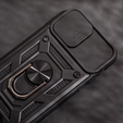 Броньований чохол для Iphone 15 Pro Max, броньований Slide Ring, чорний + скло 9H