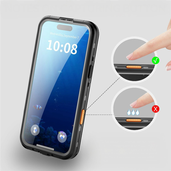 Чохол для iPhone Air, водонепроникний IP68, SHELLBOX MagSafe, чорний
