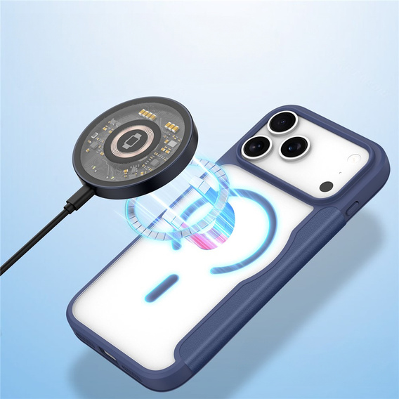 Чехол Dux Ducis для iPhone 17 Pro, Skin X Pro, с откидной крышкой, для MagSafe, темно-синий