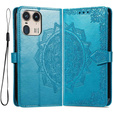 Откидной чехол для Motorola Edge 50 Ultra, Mandala, синий