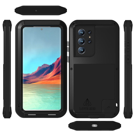 Чoхол Love Mei до Samsung Galaxy S22 Ultra, armored without glass, чорний