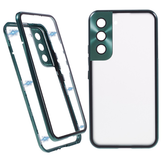 Чехол для Samsung Galaxy S21, Magnetic Dual Glass, зелёный