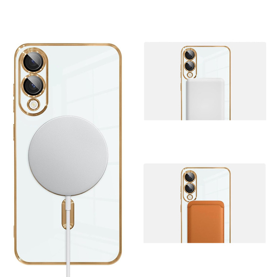 Чохол для Samsung Galaxy S25 Edge, Electro MagSafe, золотий + Скло на екран