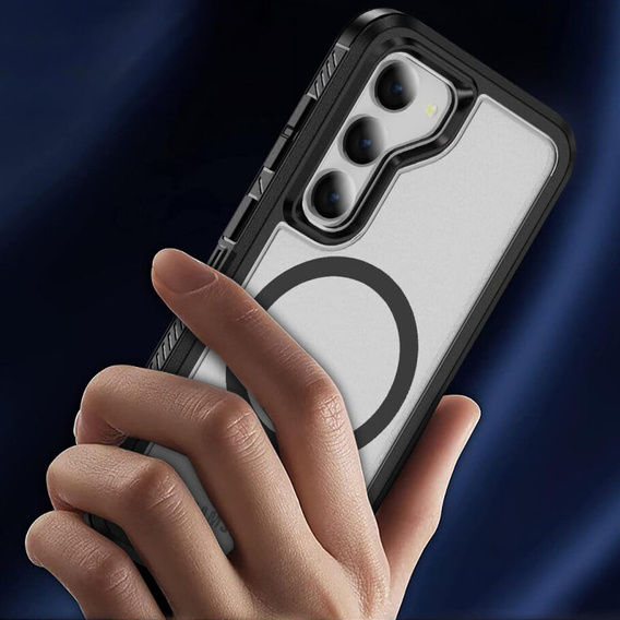 Чехол с рамкой для Samsung Galaxy S23 FE, для MagSafe, прозрачный / черный