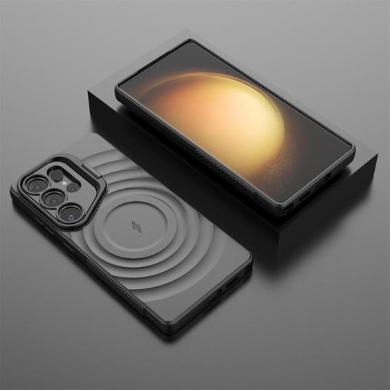 Чехол для Samsung Galaxy S25 Ultra, Ripple Kickstand, для MagSafe, чёрный
