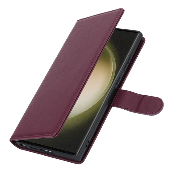Чехол с откидной крышкой для Samsung Galaxy S23 Ultra, бумажник, для MagSafe, бордовый