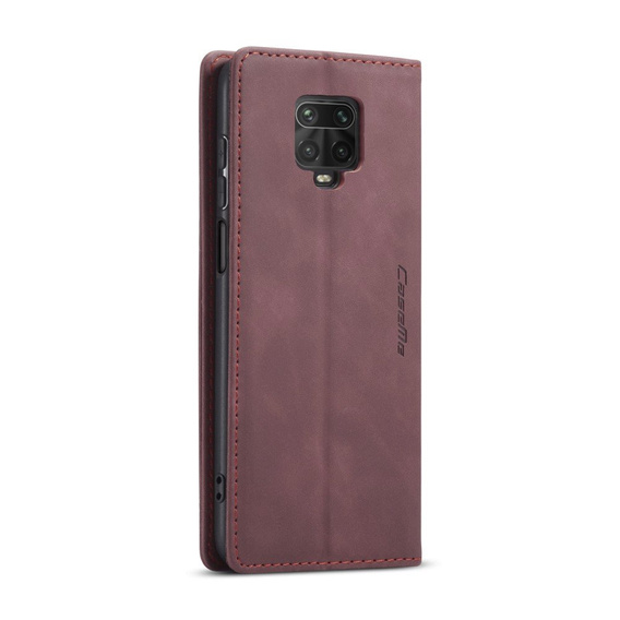 Чехол CASEME для Xiaomi do Redmi Note 9s / 9 Pro, Leather Wallet Case, бордовый
