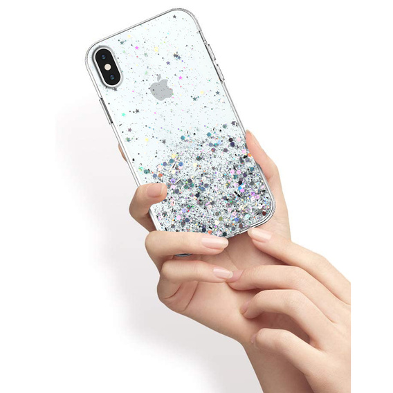 Чехол до iPhone X/XS, Glittery, прозрачный