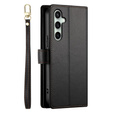 Откидной чехол для Samsung Galaxy S24 FE, Wallet Zipper Pocket, чёрный