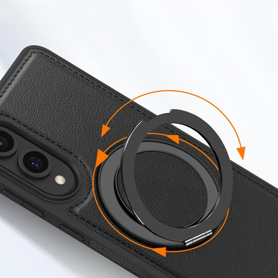 Чохол для Realme 12 Pro 5G / 12 Pro+ 5G, Leather Kickstand Ring, чорний