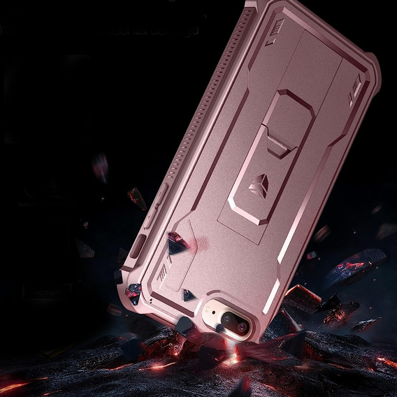 Броньований чохол для iPhone 7 Plus / 8 Plus, Dexnor Full Body, рожевий rose gold