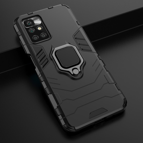 Чехол до Xiaomi Redmi 10, Kickstand Ring, чёрный