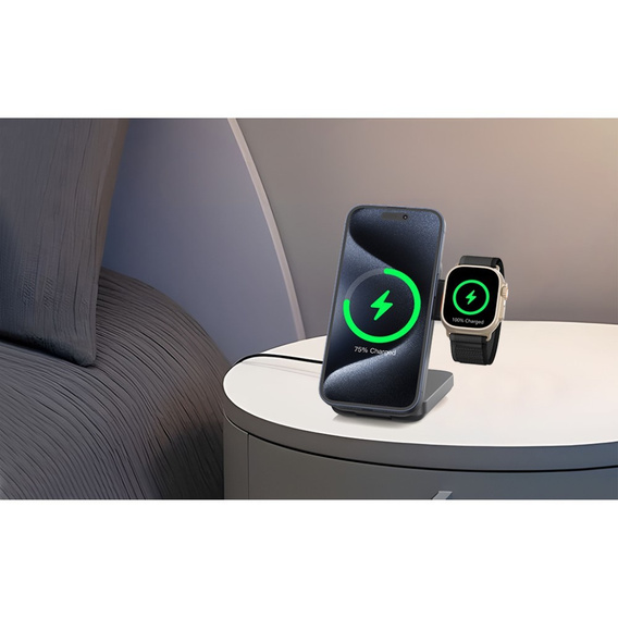 Індукційний зарядний пристрій з powerbank 10000mAh 15W Qi2 MagSafe для iPhone 12 13 14 15 16 / Apple Watch