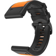 Силиконовый ремешок для Garmin Fenix 5/6/7 Forerunner 945/935, Orange / Black