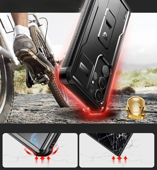 Броньований чохол для Samsung Galaxy S23 Ultra, Dexnor Full Body (Two Frames), чорний