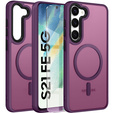 Чехол для Samsung Galaxy S21 FE, для MagSafe, ERBORD Matt Case, тёмно-фиолетовый + стекло для экрана