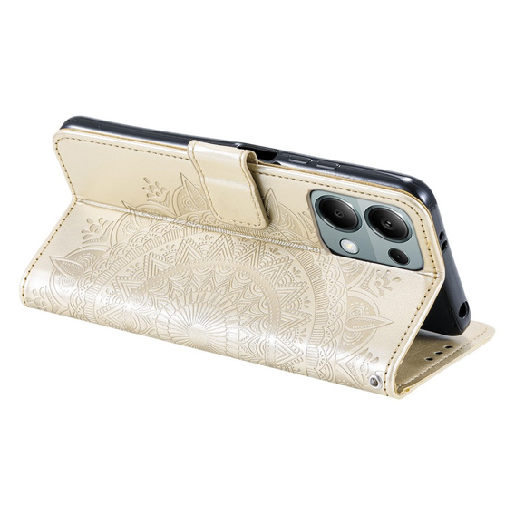 Чохол-книжка для Xiaomi Redmi Note 13 Pro 4G / Xiaomi Redmi Note 14S / Xiaomi Poco M6 Pro 4G, Mandala, золотий