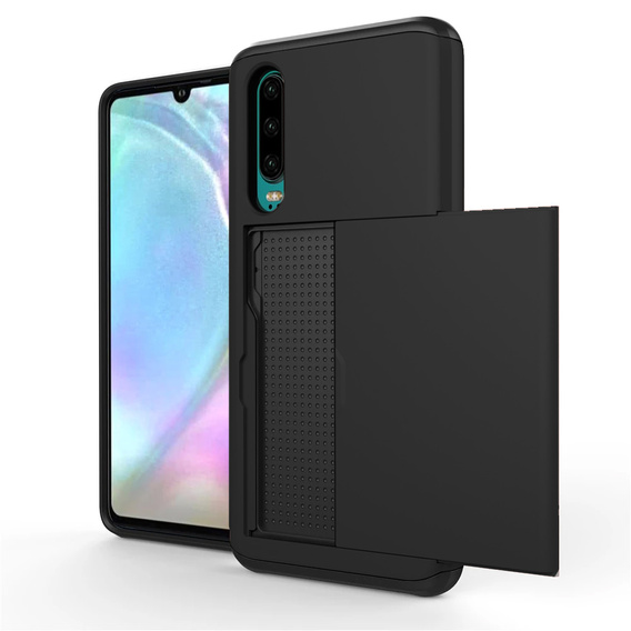 Чехол до Huawei P30, Sliding Card Holder, чёрный