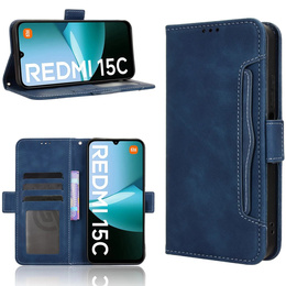 Футляр з клапаном для Xiaomi Redmi 15C 4G/LTE, Card Slot, темно-синій