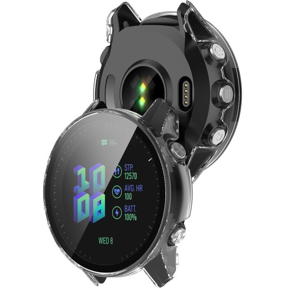2в1 чехол и защитное стекло для часов Garmin Forerunner 955, Clear
