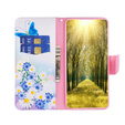 Откидной чехол для Xiaomi Redmi 12 4G, Wallet, butterfly & flowers, белый