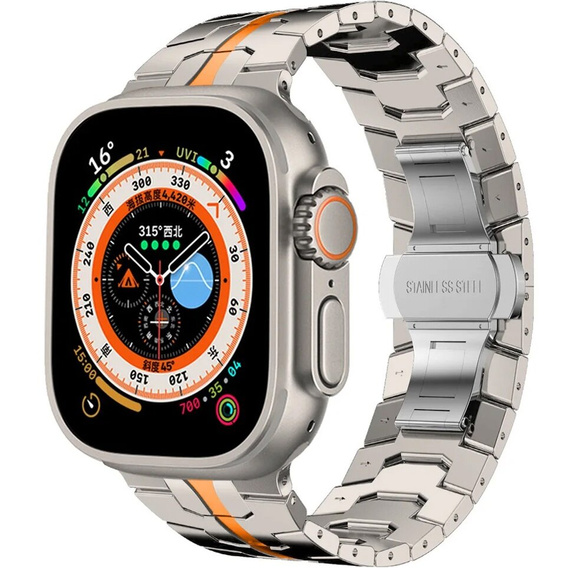 Браслет Stainless Segments до Apple Watch 7/6/5/4/SE/3/2/1 45/44/42mm, Silver
