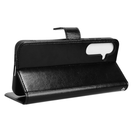 Откидной чехол для Samsung Galaxy S25 FE, Crazy Horse Wallet, чёрный