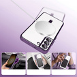 Чохол для Samsung Galaxy S21 FE, Electro MagSafe, фіолетовий + Скло на екран