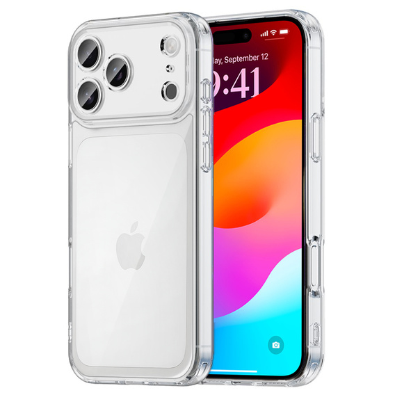 Силиконовый чехол для iPhone 17 Pro Max, с жесткой задней стенкой, прозрачный