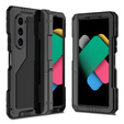 Бронированный чехол для Samsung Galaxy Z Fold6 5G, алюминиевый, с подставкой и местом для стилуса, чёрный