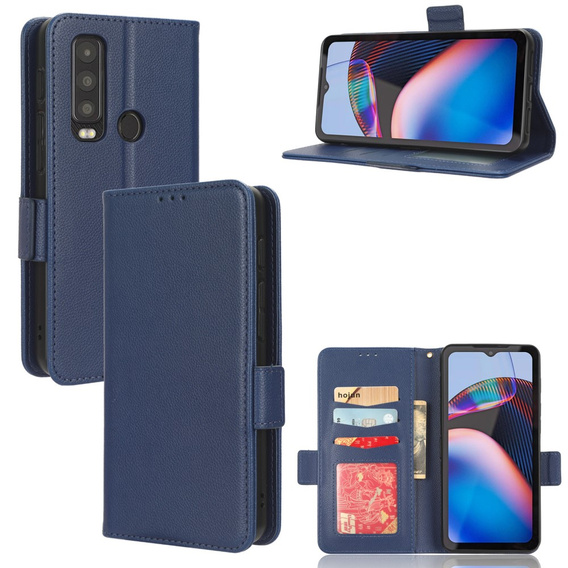 Откидной чехол для Cat S75 5G, Wallet Litchi Magnet, темно-синий