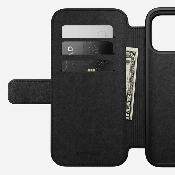 Чехол Nomad для iPhone 17 Pro Max, современный кожаный фолиант, черный