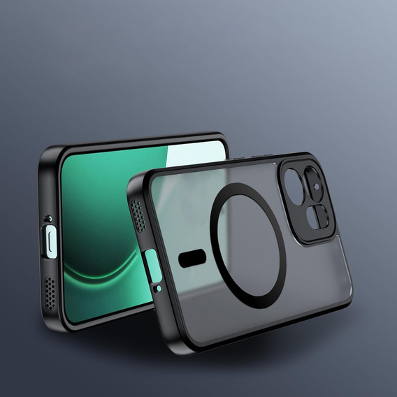 Матовый чехол для Oppo Reno 14F, для MagSafe, полупрозрачный черный