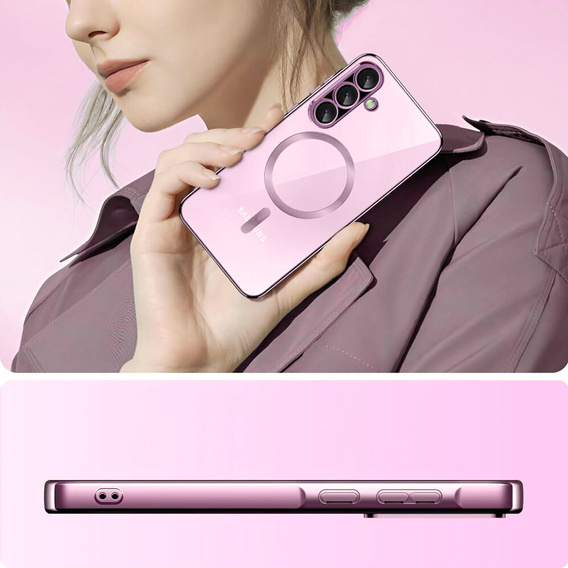 Чохол для Samsung Galaxy A36, Electro MagSafe, рожевий rose gold + Скло на екран