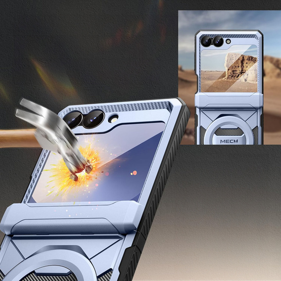 Чохол Tongate MECH з MagSafe для Samsung Galaxy Z Flip7 FE / Z Flip6, синій