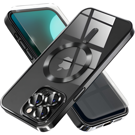 Чохол для iPhone 16 Pro Max, Electro MagSafe, чорний + Скло на екран