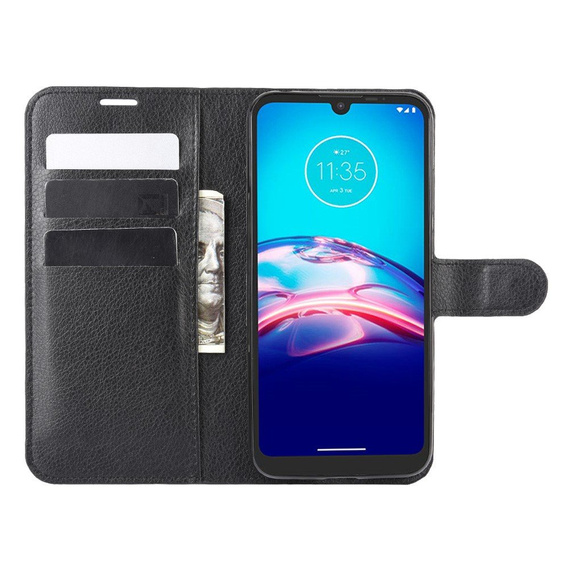 Чoхол Wallet до Motorola Moto E6S, Litchi, Black