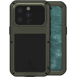 Чoхол Love Mei до iPhone 15 Pro, armored with glass, зелений