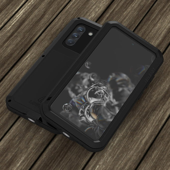 Чехол Love Mei до Samsung Galaxy S21 FE, armored with glass, чёрный