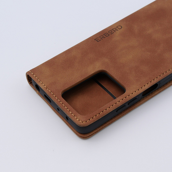 Чохол для Xiaomi Redmi Note 12 5G / Poco X5 5G, ERBORD Vintage, гаманець з клапаном, коричневий