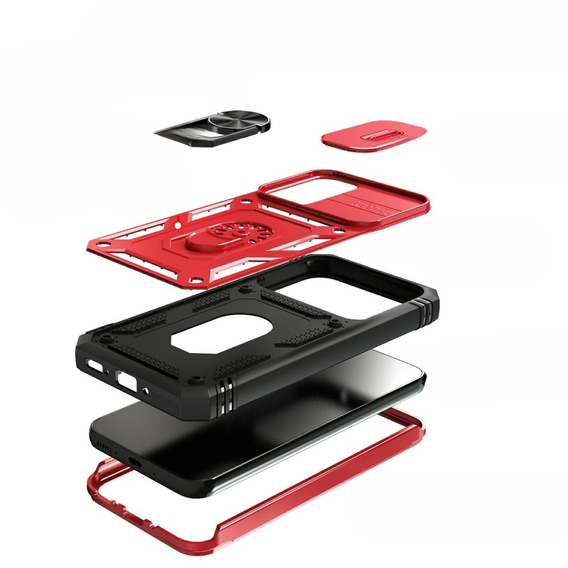 Чохол NOX Camera Slide Samsung Galaxy A54 5G, CamShield Slide, червоний / чорний