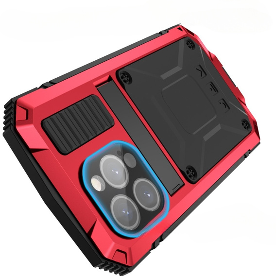 Чехол для iPhone 15 Pro, R-JUST, бронированный, красный / черный