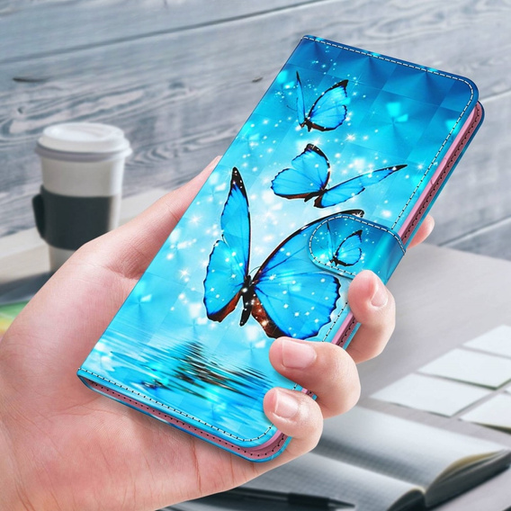 Откидной чехол для Samsung Galaxy A14 4G/5G, Wallet Butterfly, синий