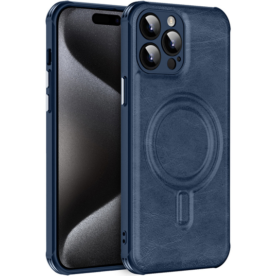 Магнитный чехол для iPhone 15 Pro Max, для MagSafe, синий