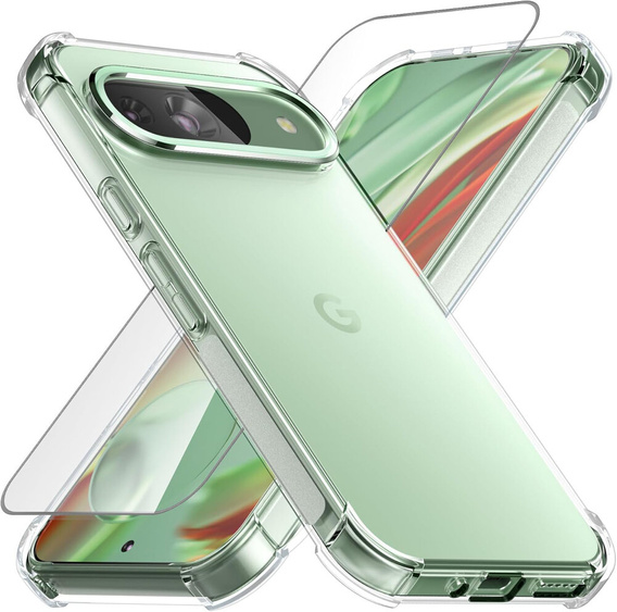 Чохол для Google Pixel 9 / Pixel 9 Pro, Erbord Dropproof, прозорий + скло