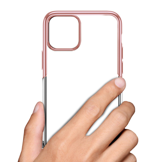 Чехол ERBORD TPU Frame для iPhone 13 Pro - Clear / Rose Gold