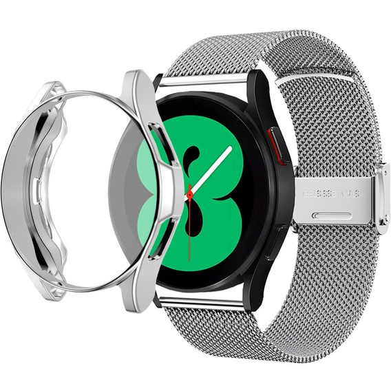 Металический браслет с чехлом для часов Samsung Galaxy Watch 4 40mm, Silver