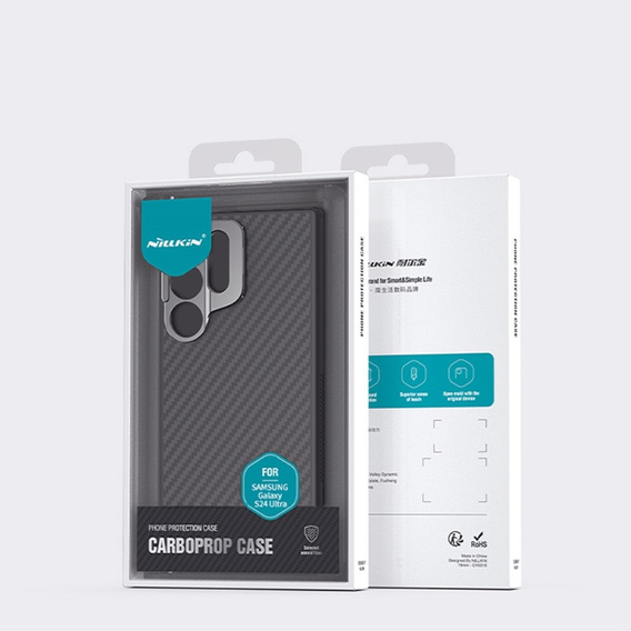 Чохол для Samsung Galaxy S24 Ultra, броньований Nillkin, Carboprof Case, для Magsafe, чорний